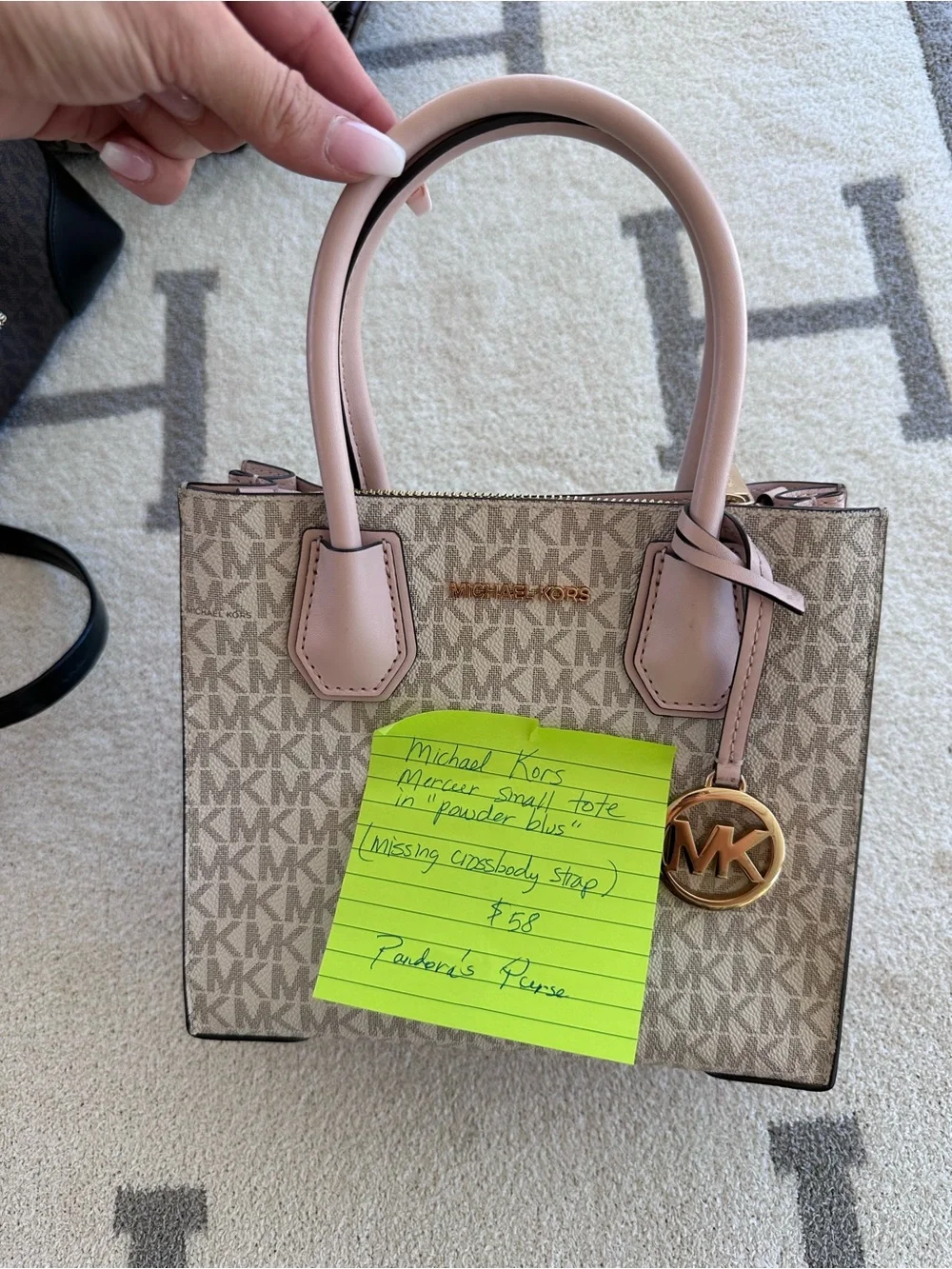 Michael Kors Pink Trim Signature Logo Satchel